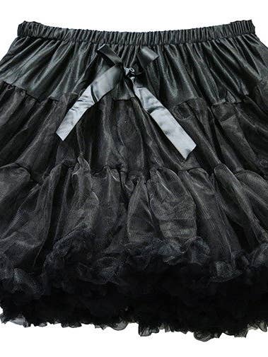 Wenchoice - Wholesale Rok - Dames - Zwarte Chiffon Volwassenen Petticoat Rok1