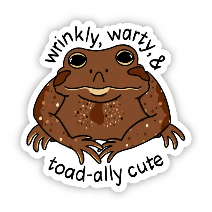 Toad-ally Cute Sticker for wholesale by Found Paper LLC