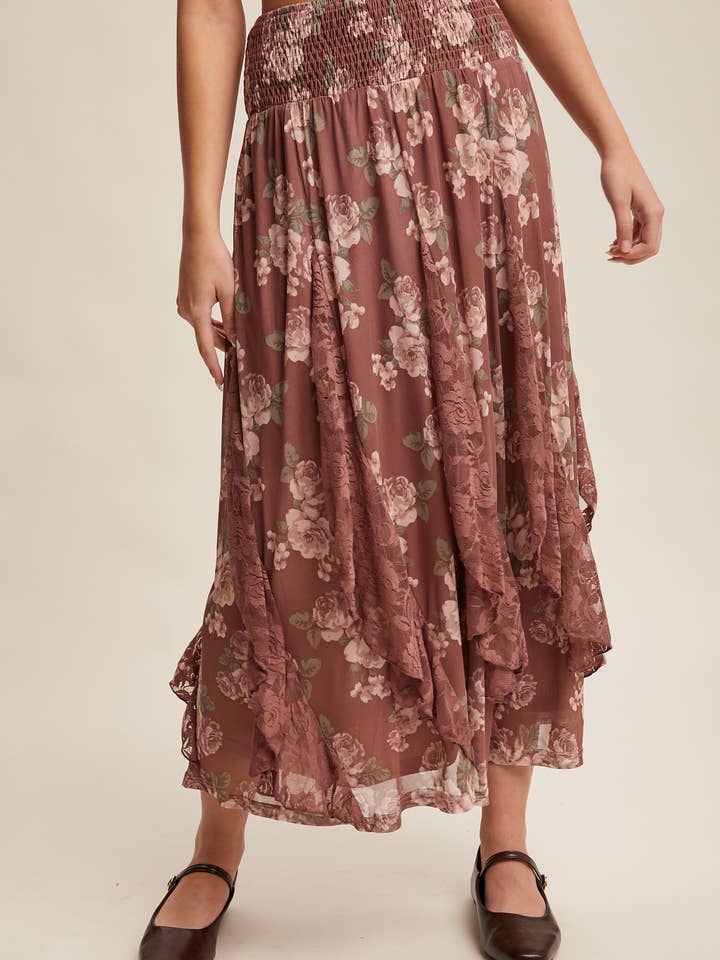 Rose Garden Volangkjol i Midilängd LSK0273 för wholesale av Listicle