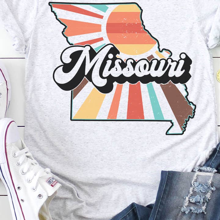 Missouri Retro State Graphic Tee for wholesale by Kissed Apparel