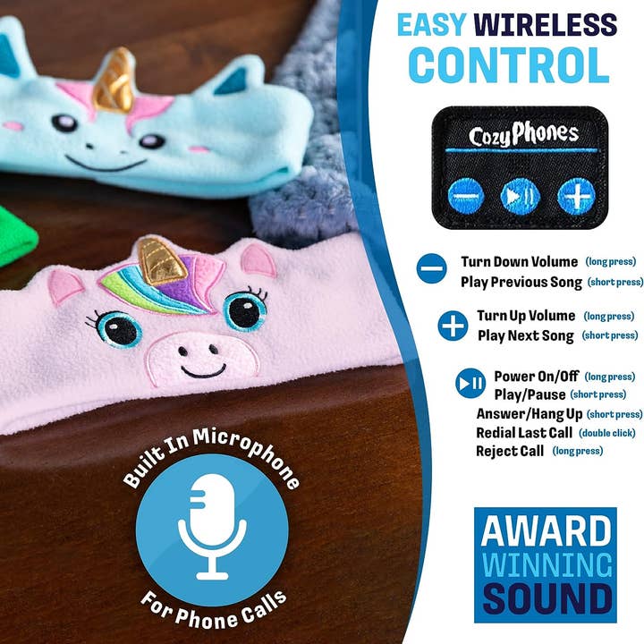 CozyPhones - Wholesale Stuffed/Plush Toy - Kids & Baby - CozyPhones Kids Headband Headphones - Case of 12 UNICORN