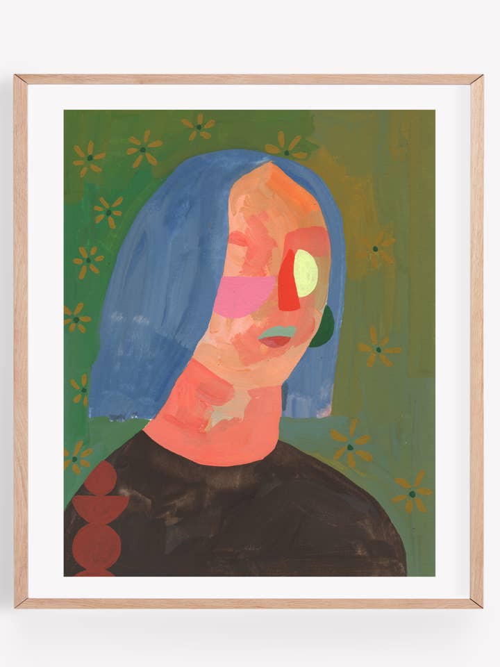 Grønt Abstrakt Portræt Kunsttryk for engroshandel hos Persika Design Co.