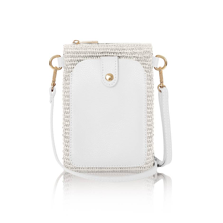 MONTTE DI JINNE – Großhandel Umhängetasche - Damen – Italienische Umhängetasche aus Raffia und Leder mit Handyfach11