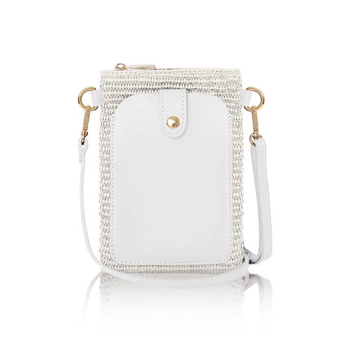 MONTTE DI JINNE – Großhandel Umhängetasche - Damen – Italienische Umhängetasche aus Raffia und Leder mit Handyfach11