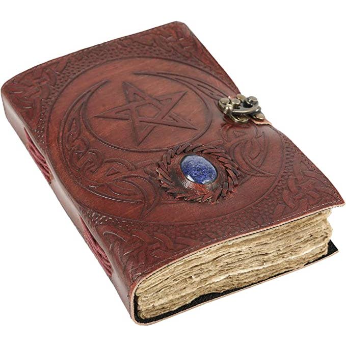 Jay mataji Handicrafts - Wholesale Journal/Diary - Leather Journal with unlined Deckle Edge Paper 8x6 inch Star