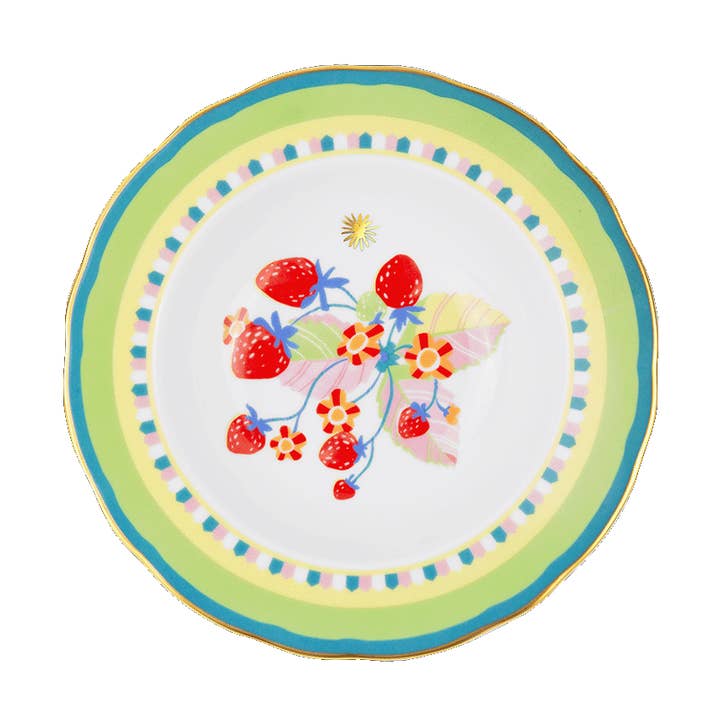 Porseleinen Soepkom - Aardbeien - Mamma Mia voor wholesale door Baci Milano