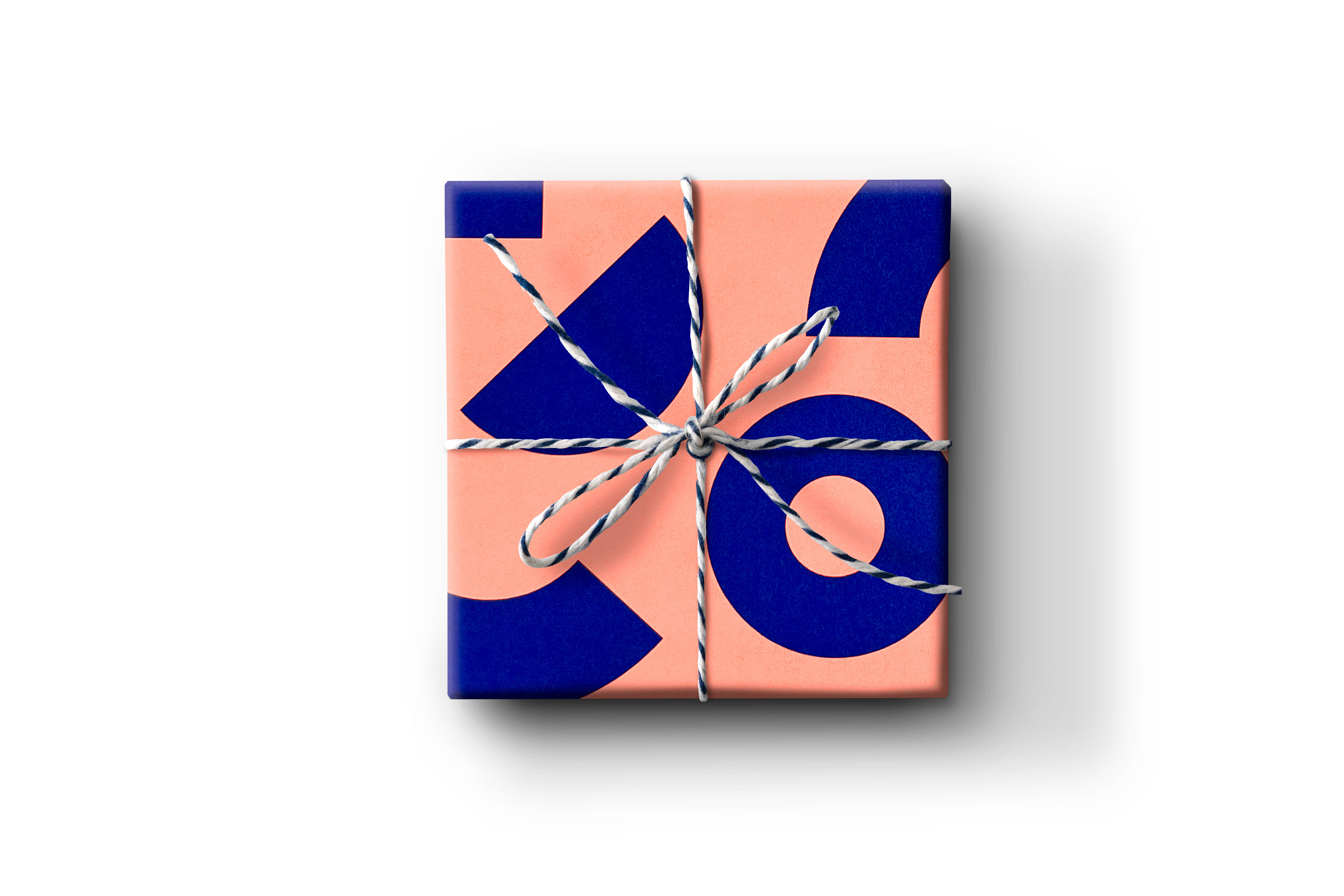 Hooray All Day - Wholesale Flat Wrap - Geometry - Coral and Navy - Wrapping Paper / Gift Wrap1