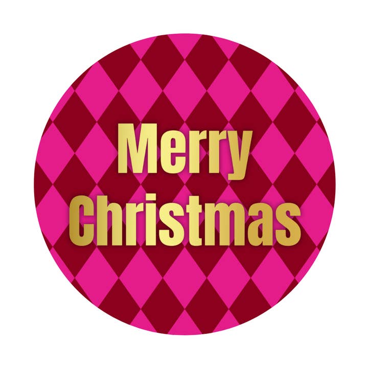 Etiquetas - Feliz Navidad - Burdeos / Rosa - 250 Unidades para venta al por mayor de Mini Art Products