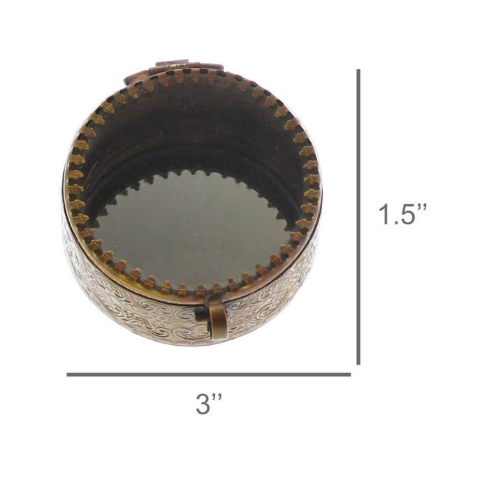 HomArt - Wholesale Decorative Box - Josephine Mirrored Box, Brass - Sm Round