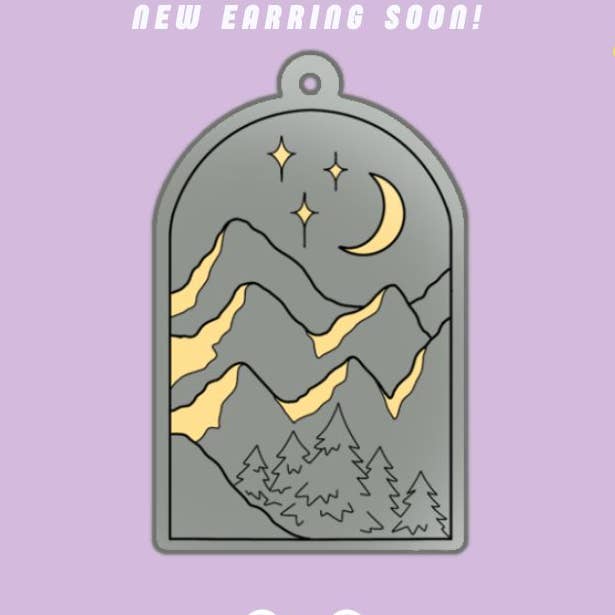 Blue Ridge Mountain Hängeohrringe aus Silber für den Großhandel von Owlybear Art