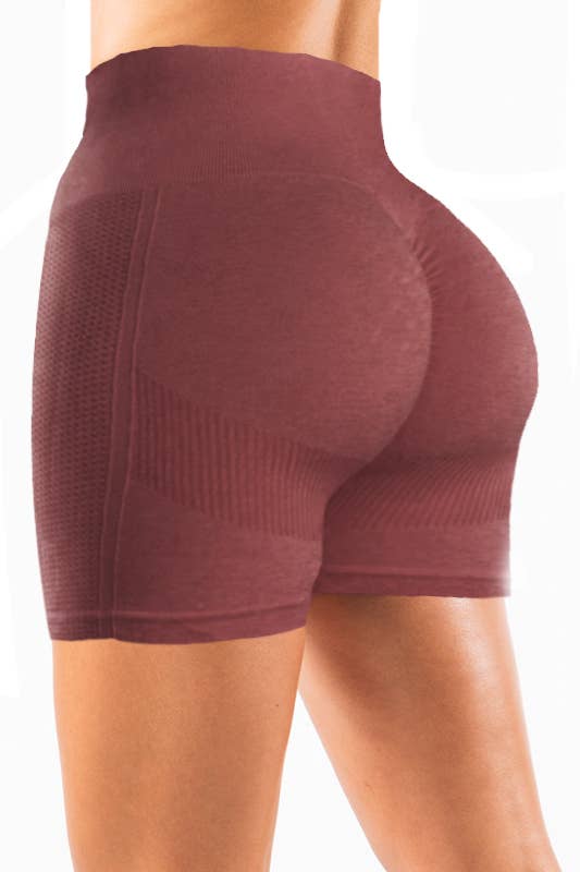 Color 5 - Wholesale Athletic Shorts - Women's - Seamless tow tone H/W scrunch butt lifting yoga shorts2