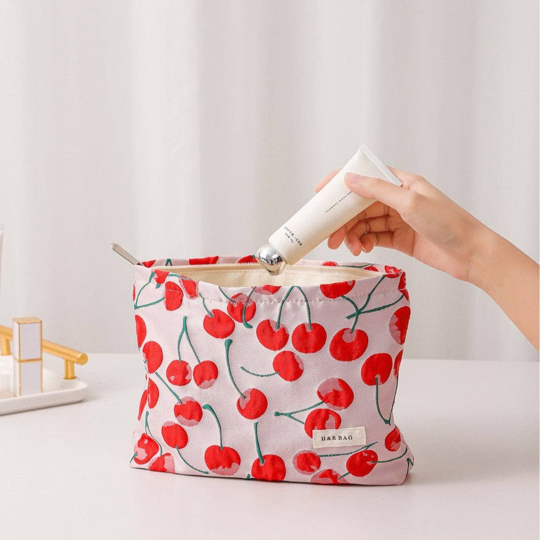 Dipped Shop - Wholesale Makeup/Cosmetic Bag - Cute Red Cherry Portable Storage Pouch DP25C5924