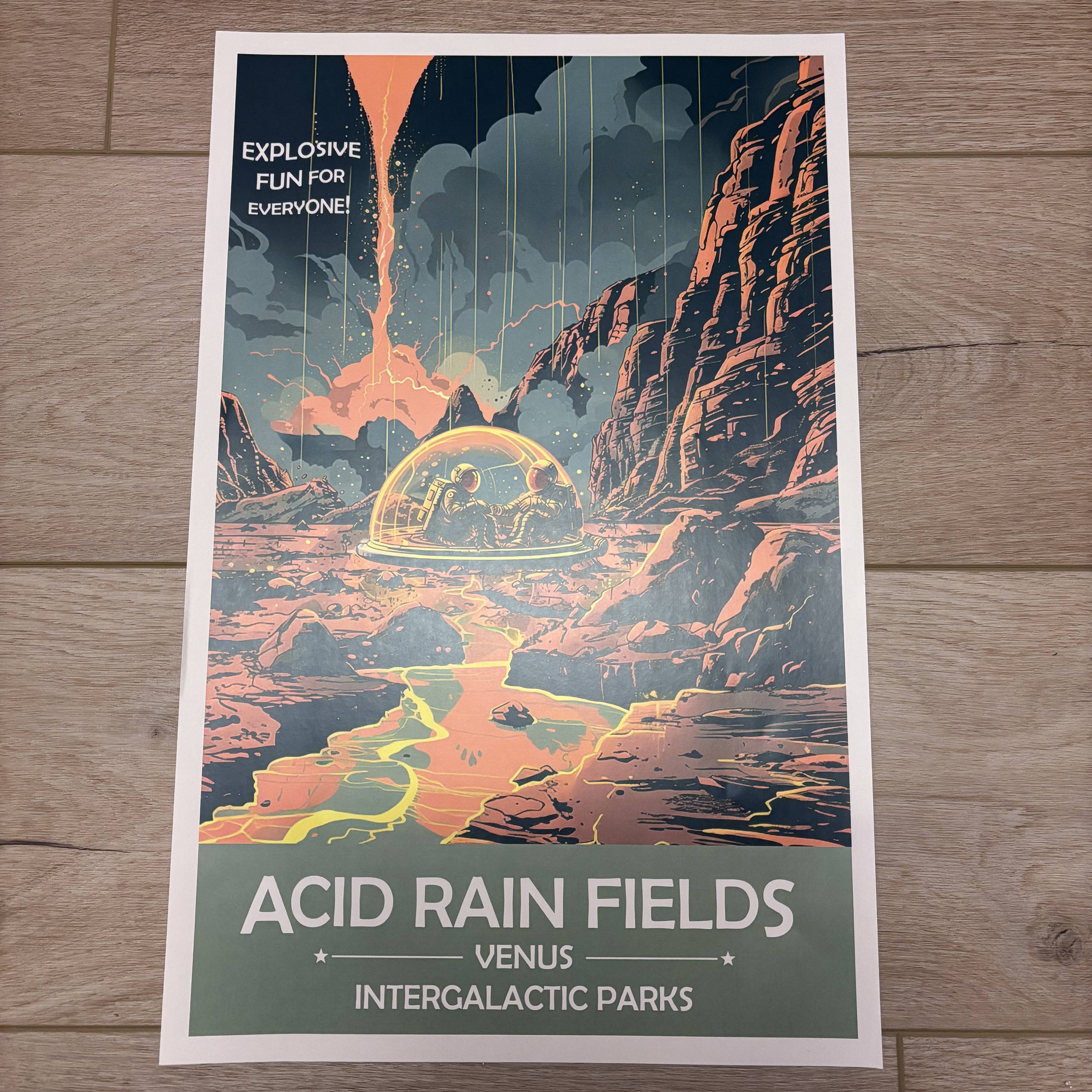 Lizzy Fern Studios – wholesale Poster – Syrade regnfält på Venus | Samlarobjekt rymdposter 11x171