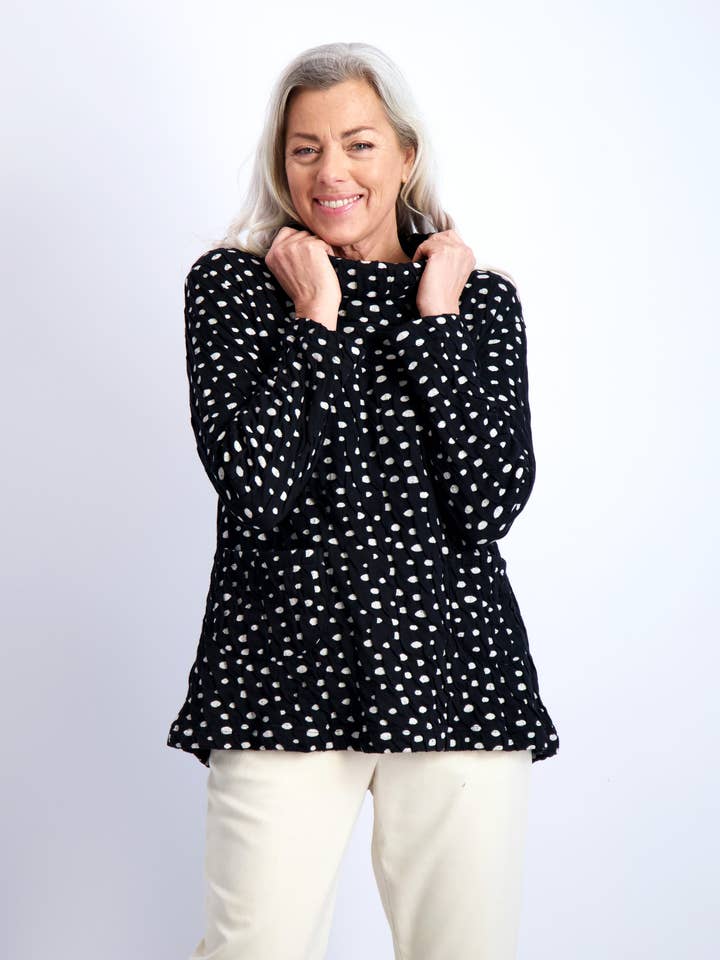 Thira Spot Cowl Top for wholesale by Komil