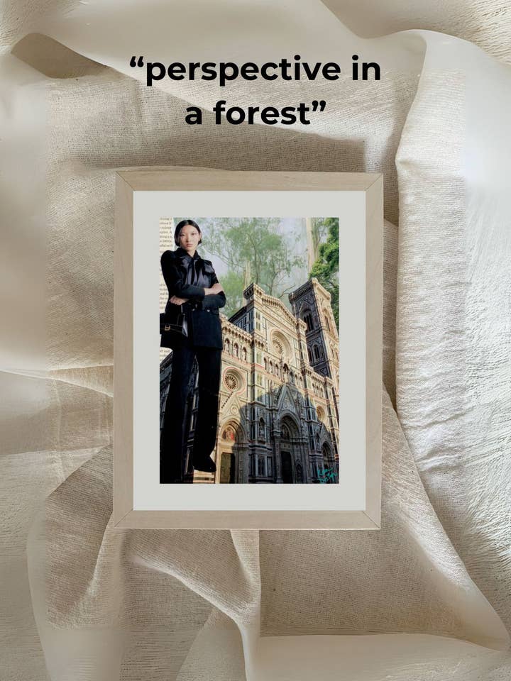 "perspective in a forest" 4x6 art print for wholesale by Keen Design