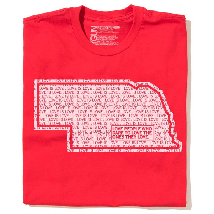 Love Is Love Nebraska T-Shirt for wholesale by RAYGUN