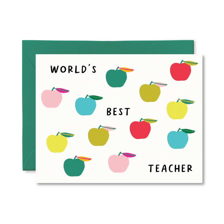 World's Best Teacher Card for wholesale by Pretty by Her