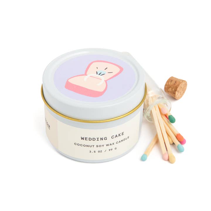 Enlighten the Occasion – wholesale Travel candles – Wedding Cake Scented Candle and Matches Set
