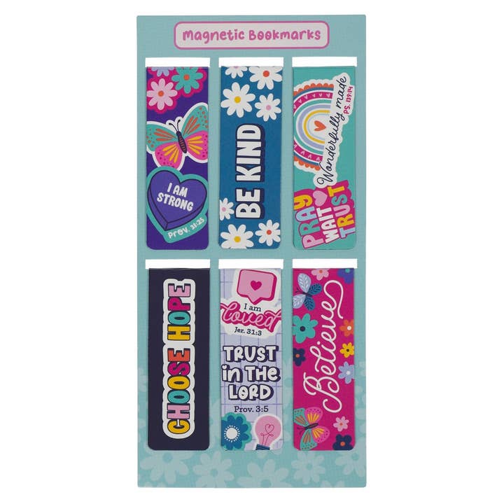 Christian Art Gifts - Wholesale Bookmark - Magnetic Bookmark Set I Am Strong Prov. 31:25