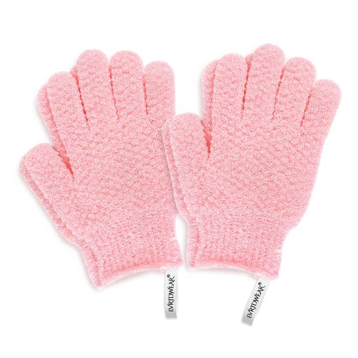 EvridWear - Wholesale Exfoliating Gloves/Mitts - Evridwear Exfoliating Bath Gloves for Shower Spa, Full Finger, Pink Series14