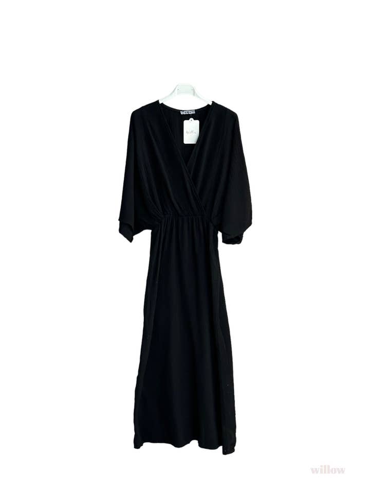 MOONSUN - Wholesale Dress - Women's - Empire cotton gauze double-breasted long dress #5142A