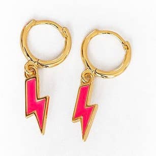 Huggies Lightning Bold smaltati rosa acceso per la vendita all'ingrosso da parte di Golden Thread