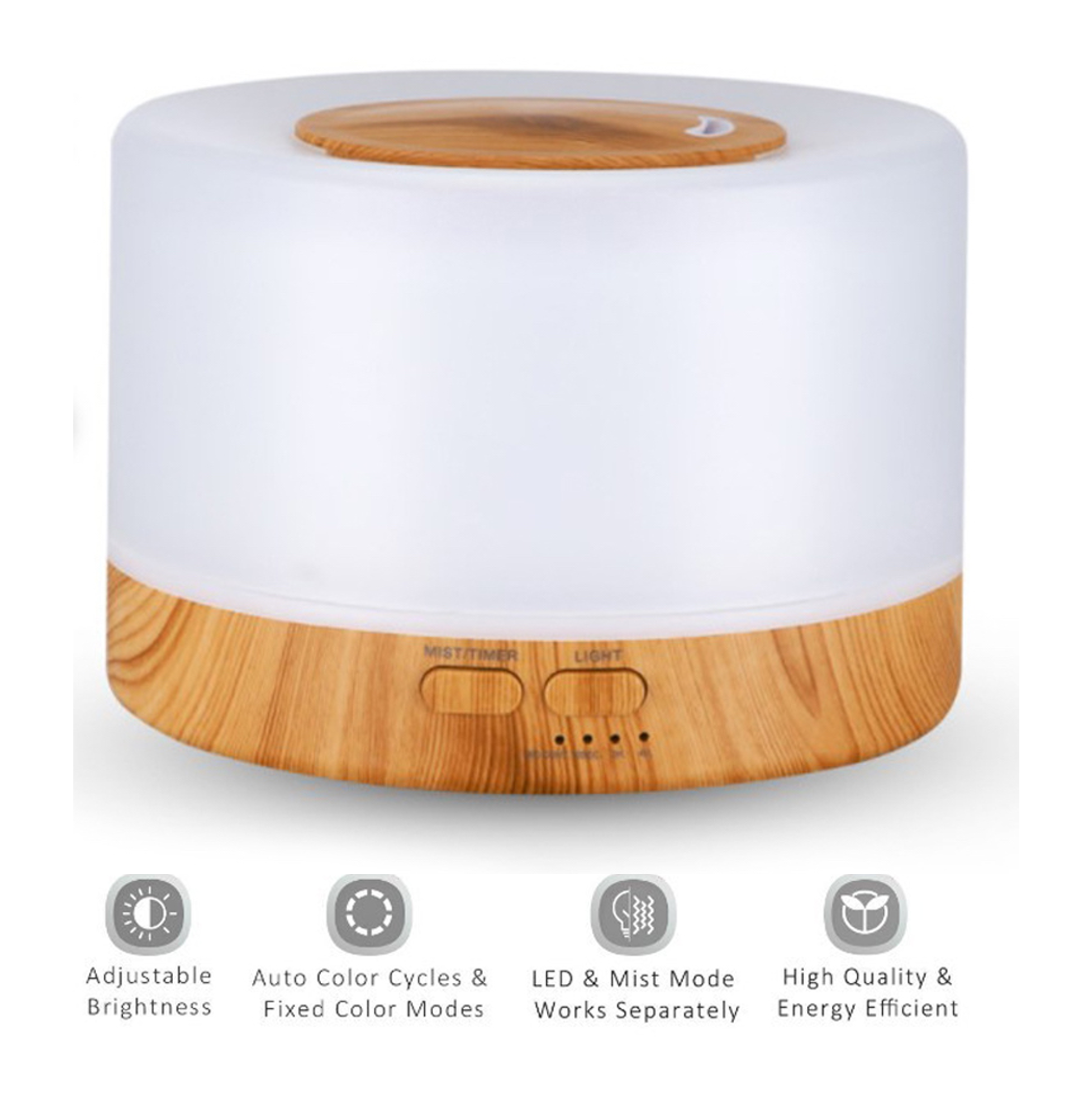 Wild Essentials - Wholesale Electronic Diffuser - 700ml Ultrasonic Home Diffuser, Natural Wood and White1