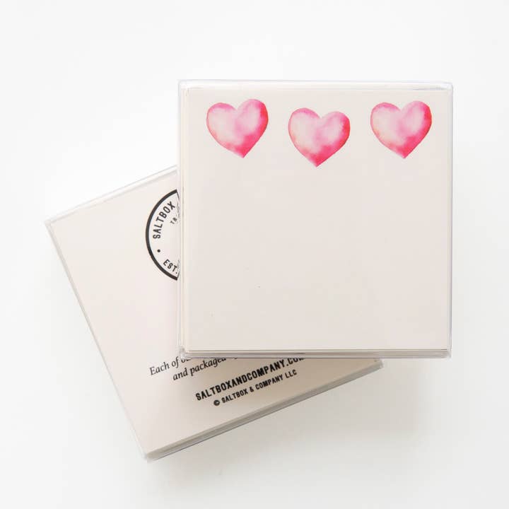 Roze Harten - Doos met 50 Mini Notities voor wholesale door Saltbox & Company
