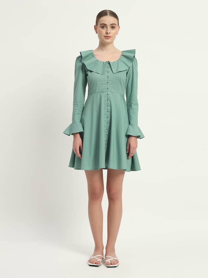 The Fredonia Mint Cotton Dress for wholesale by Thevasa