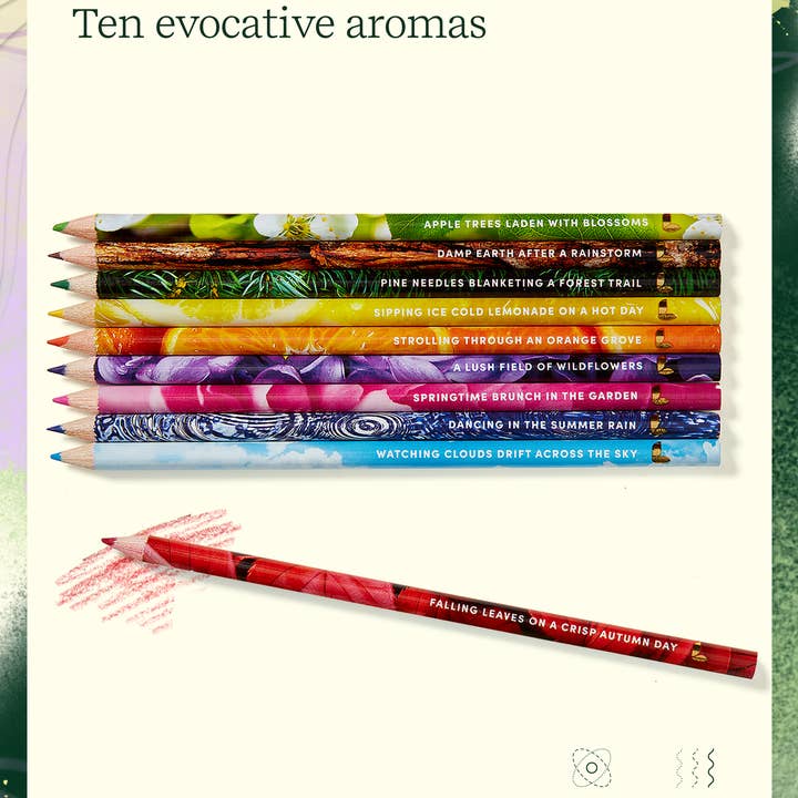 Lifelines - Wholesale Colored Pencil - Lifelines Rub & Sniffâ„¢ Scented Colored Pencils - 10-pack