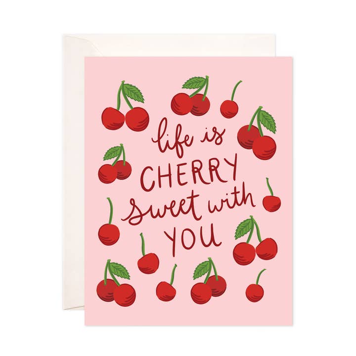 Cherry Sweet Greeting Card - Love & Friendship Card for wholesale by Bloomwolf Studio