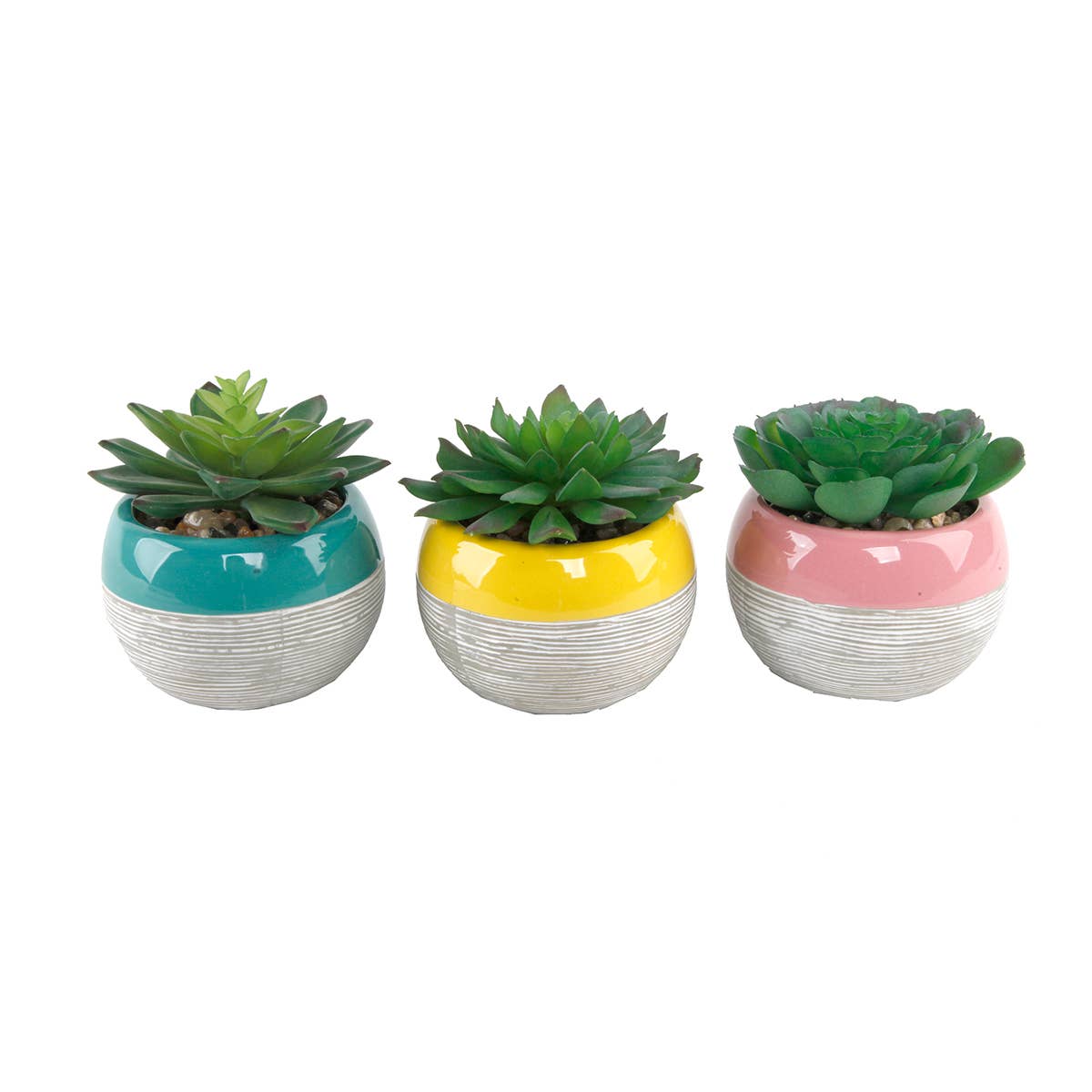 Flora Bunda Inc - Wholesale Succulent - Faux Succulent in Ceramic Bowl Planter1