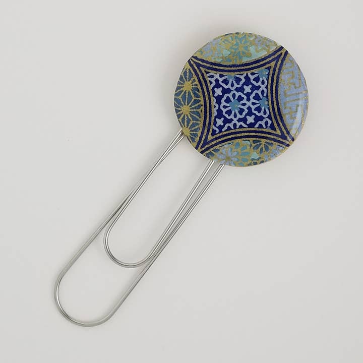 Chiyogami Blue Shippo Bookmark for wholesale by Sweet Space Studio