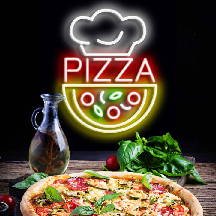 LED Neon Sign PIZZA with remote control for wholesale by Mad About Neon