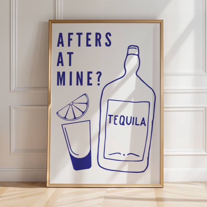 Afters at Mine Tequila Print ❤️🔥 Abstract Art for wholesale by Perko Prints LTD