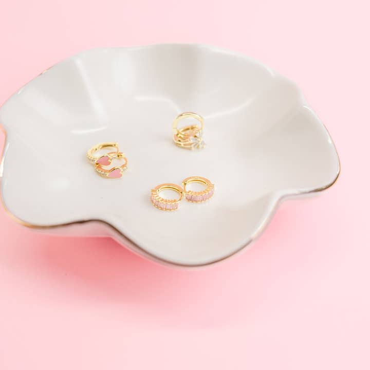 Pip & Co. - Vente Petits anneaux - Boucles d'oreilles Huggie Pink Heart Pave Huggie Bubblegum3