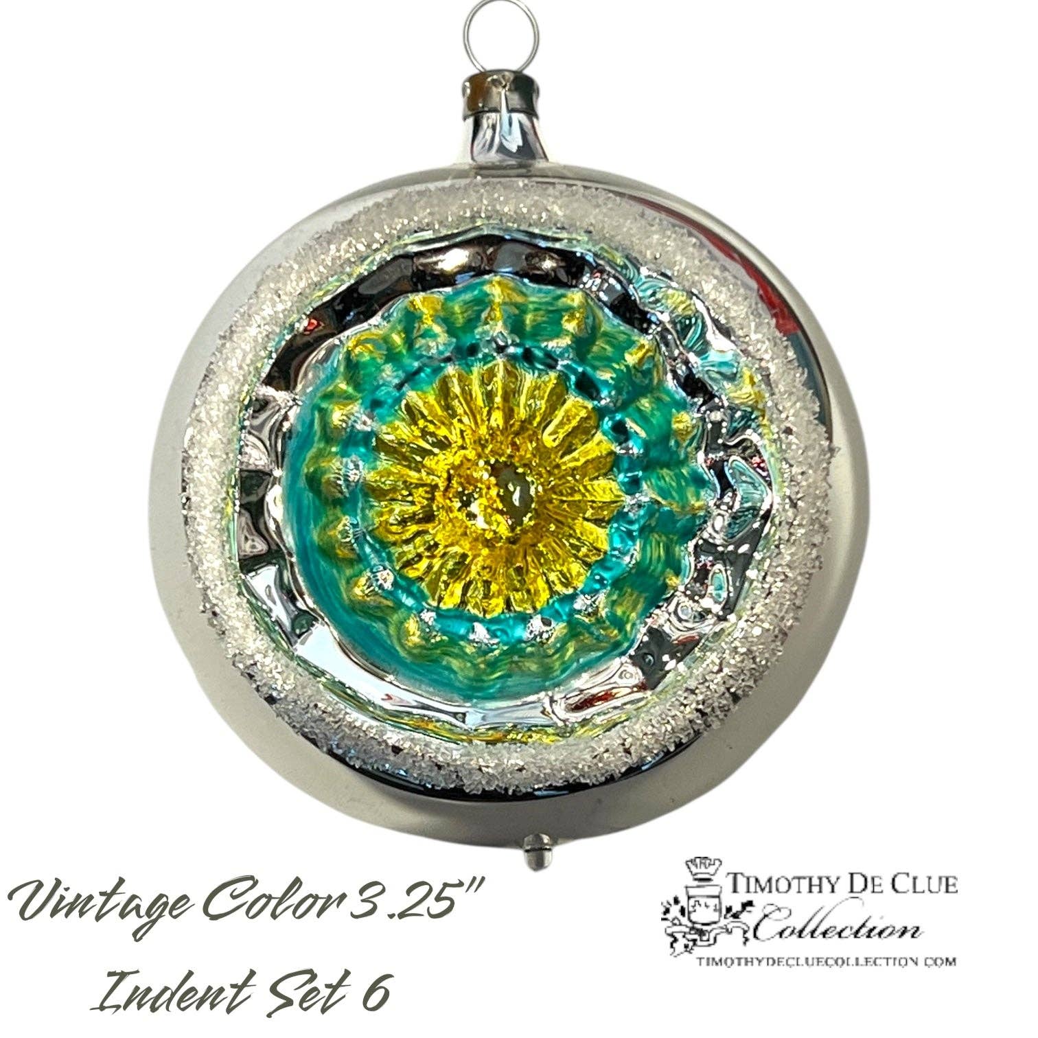 Timothy De Clue Collection - Wholesale Ornament Set - Vintage Colors Indents - Set of 6 |3.25 in - Antik Baubles Christmas Ornament3