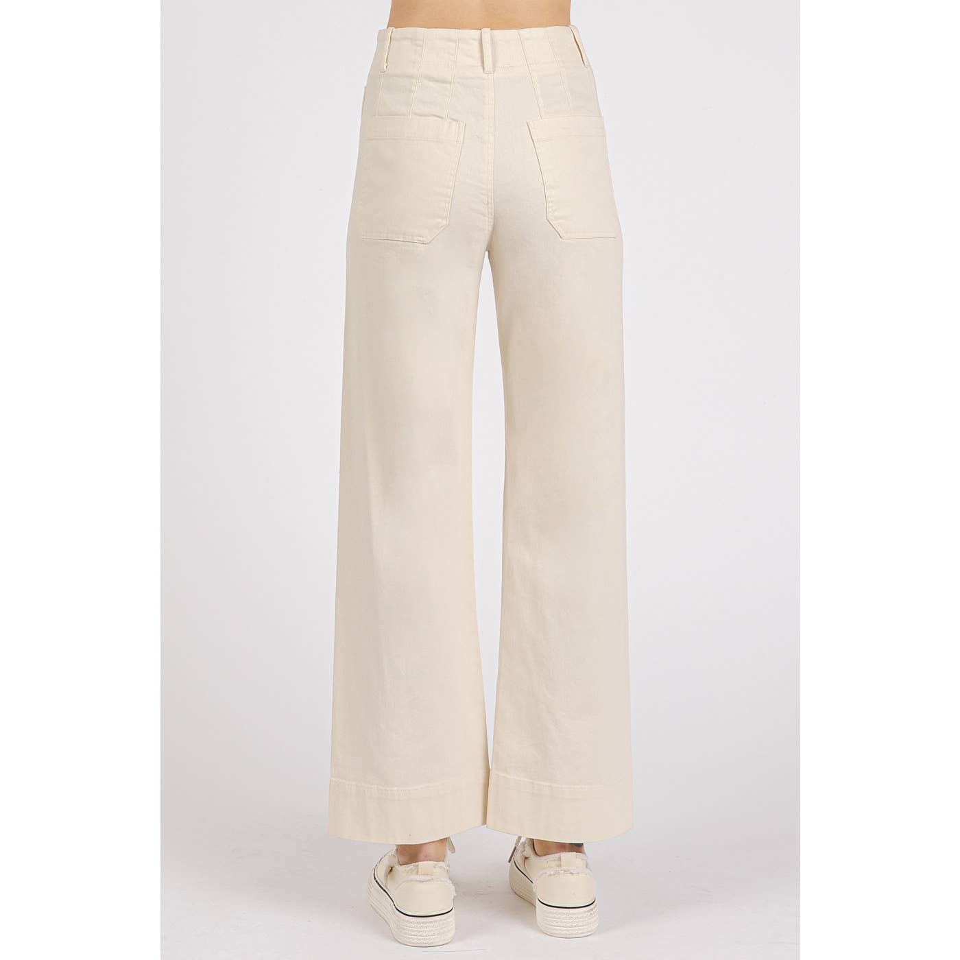 mittoshop - Wholesale Pants - Women's - TWILL PATCH POCKET HIGH RISE WIDE LEG PANTS14