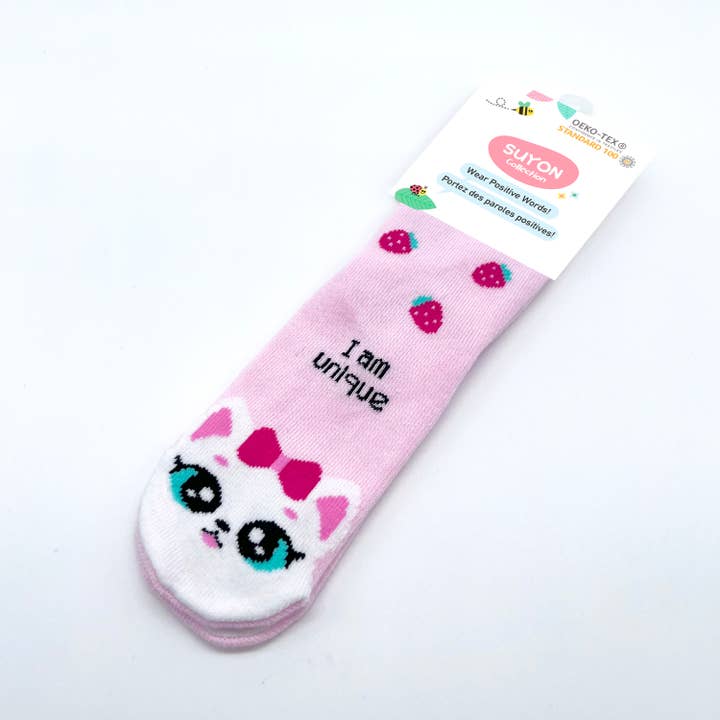 SUYON Collection - Wholesale Socks - Kids - Positive message socks - I am unique (4-7yrs & 8-10 yrs)