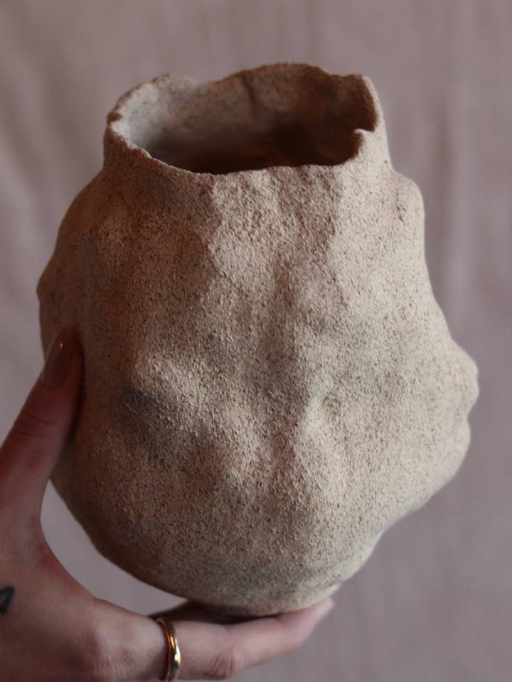 6" Gathered Earth Vessel for wholesale by Of The Earth