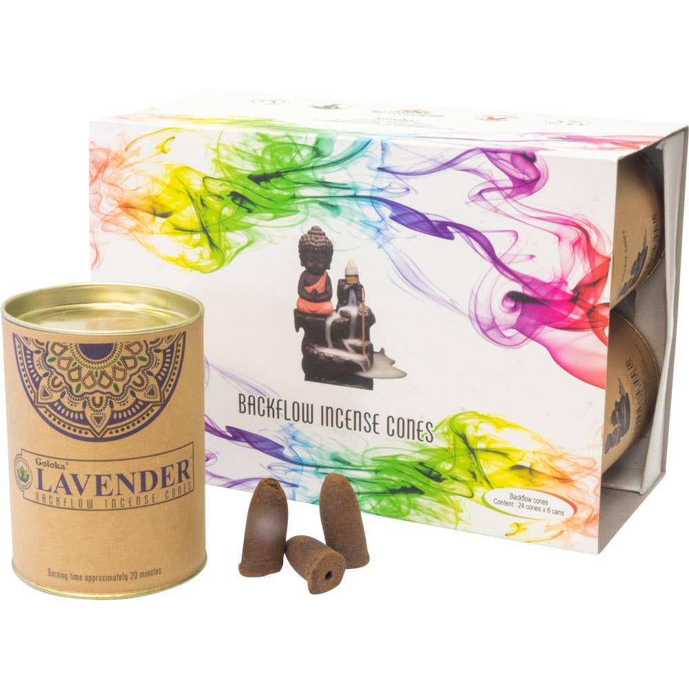 Kheops International - Wholesale Incense - Goloka Backflow Cones 6 Cans of 24 - Lavender (Each)0
