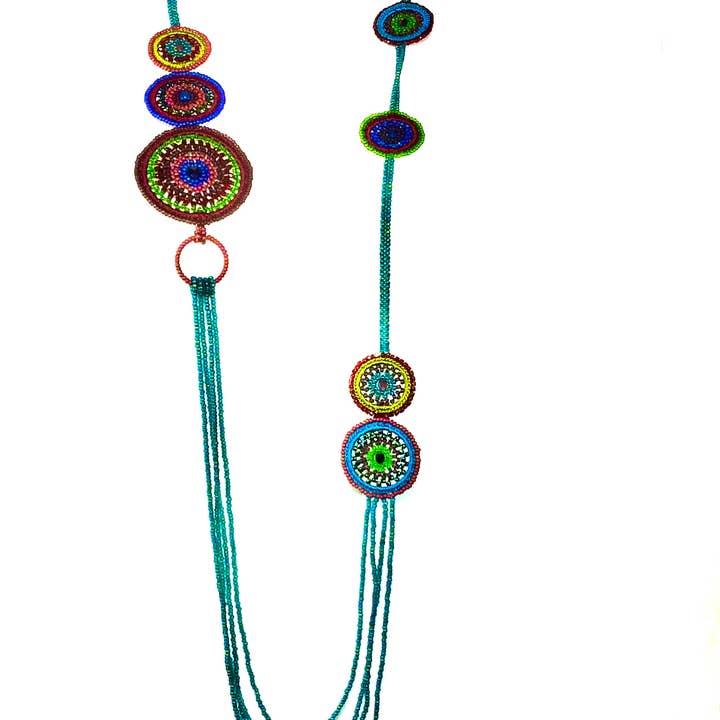 Sautoir perlé paon pour la vente par KVZ Designs