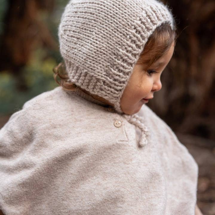 Acorn Kids - Wholesale Newborn/knit hat – Baby - Flowers Bonnet Oatmeal5