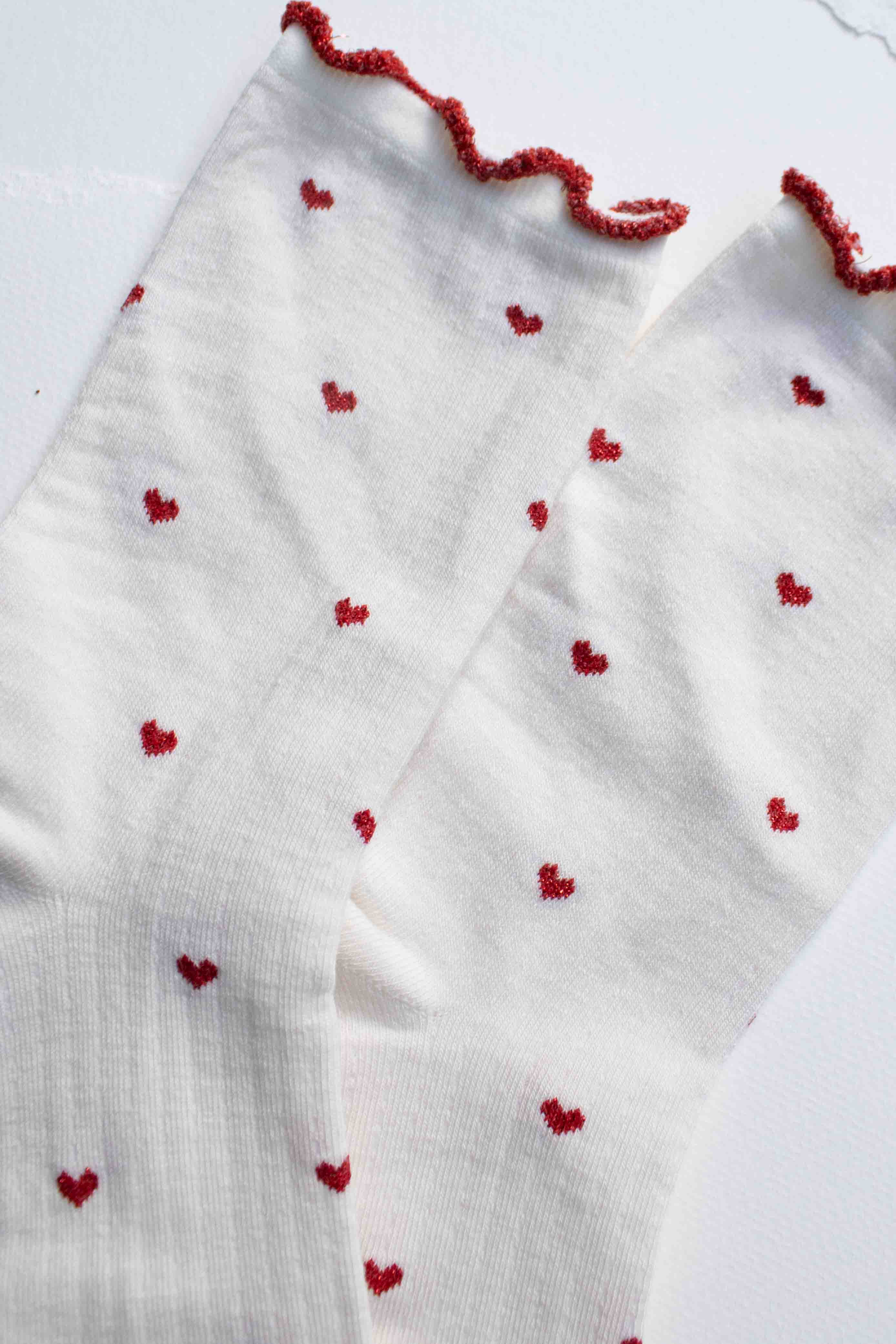 Tiepology - Wholesale Socks - Women's - Mini Heart Ruffle Cotton Blend Socks7