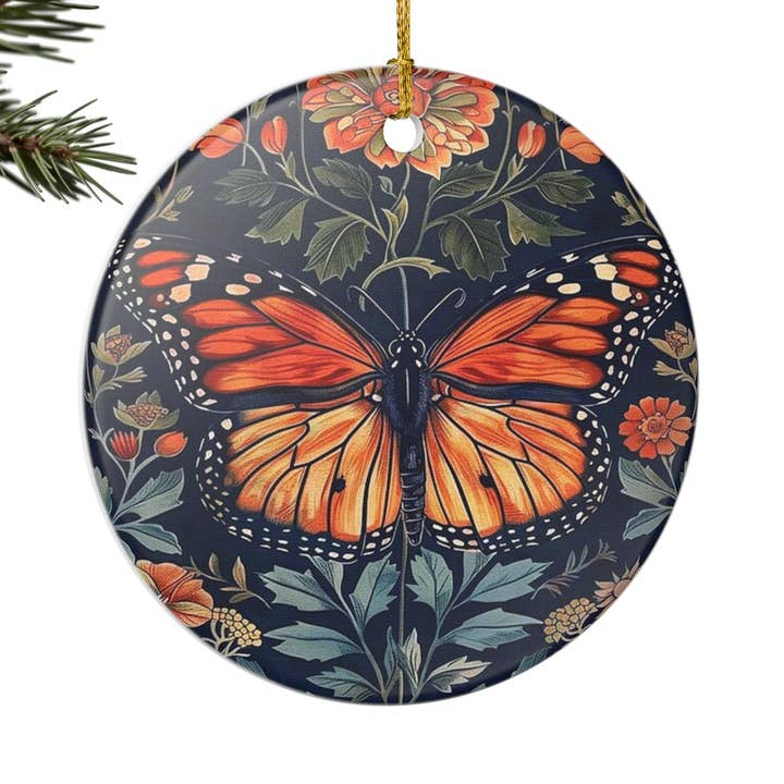 Monarch Butterfly Ornament William Morris Car Mirror Charm for wholesale by Miss Crabtree