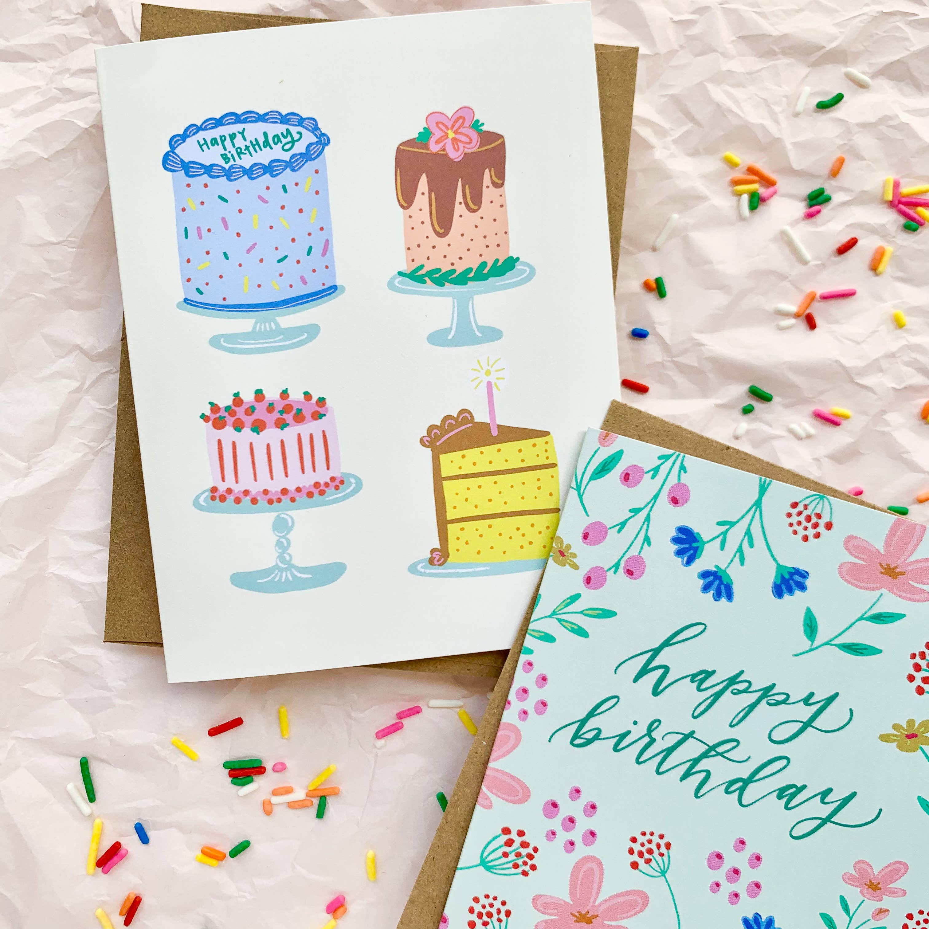 Happy Tines Design Co. - Wholesale Birthday Card - Greeting Card: Birthday Colorful Cake Stand, Gender Neutral2