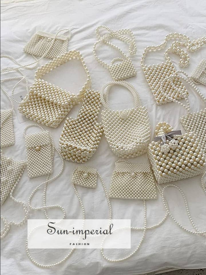 Women Mini Pearl Beaded Bag Party Shoulder Bag for wholesale by Sun Imperial