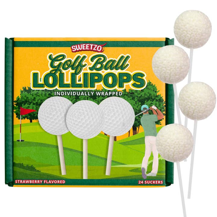 Golf Ball Lollipops, Individually Wrapped Suckers, 24 Count for wholesale by Needzo Inc