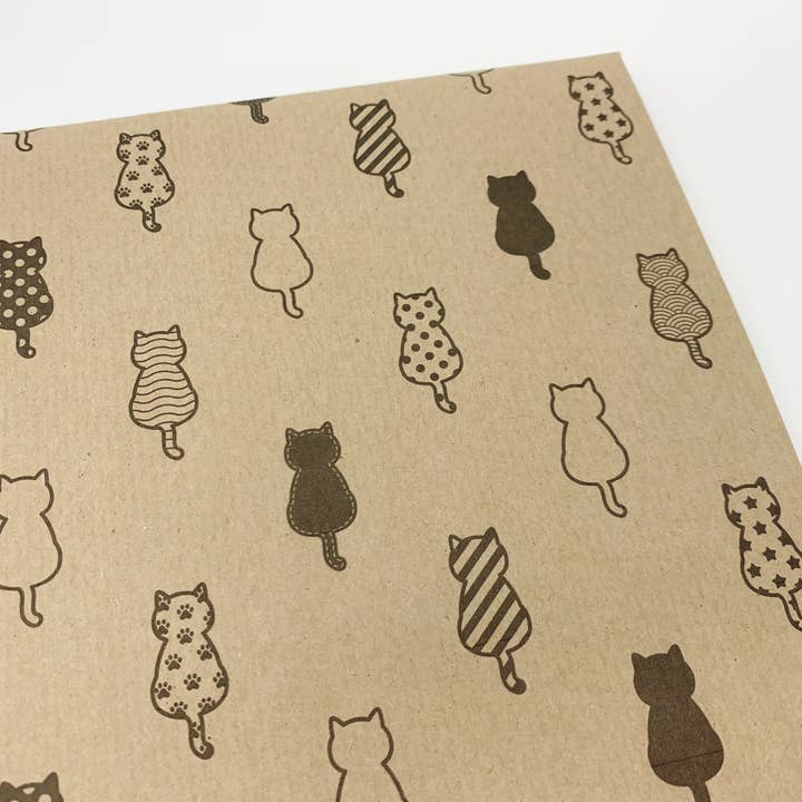 PlanetWrapIt - Wholesale Wrapping Paper Roll - Cats Recycled Eco Kraft Wrapping Paper