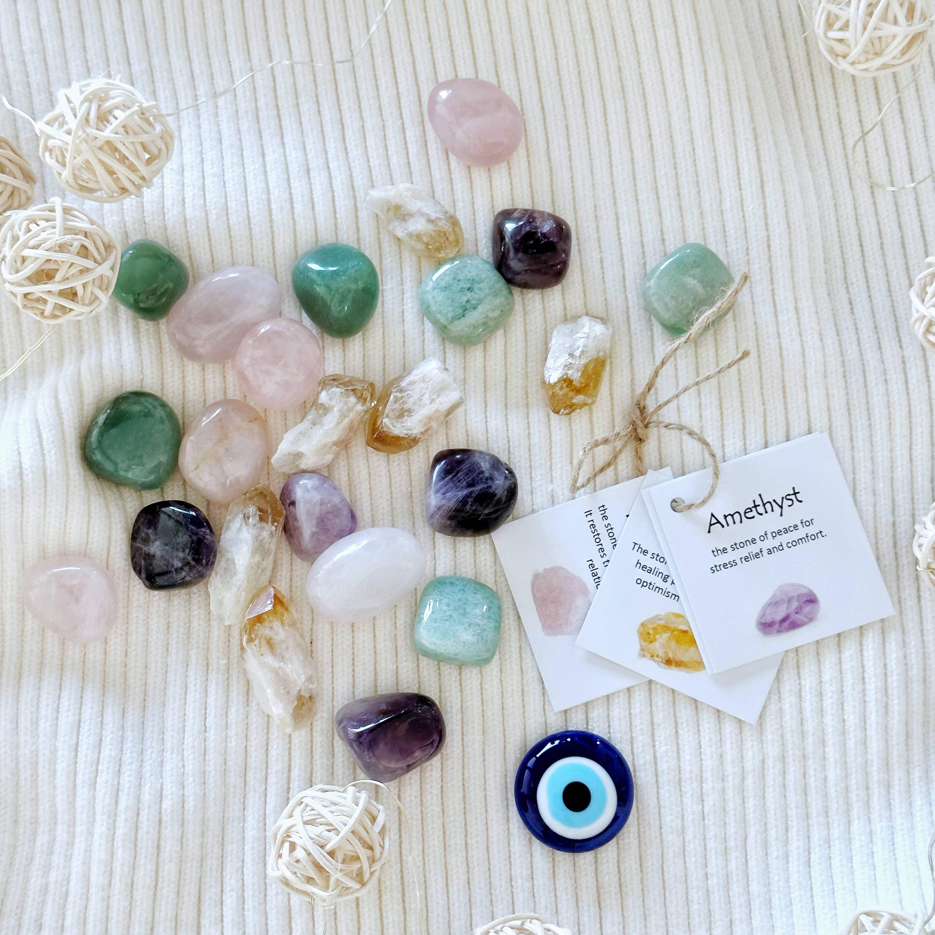 Evileyefavor - Wholesale Spiritual Stone/Crystal - Wholesale Healing Crystal Set - Amethyst, Citrine with Card2